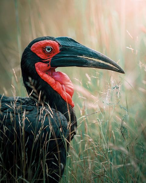 Zuidelijke Neushoornvogel in Zuid-Afrika van Tom Zwerver