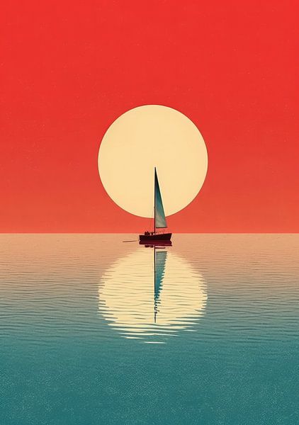Sailboat Sailing Ship Boat Maritime Sea Poster Art Print by Niklas Maximilian