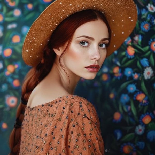 Modernes und farbenfrohes Porträt von Carla Van Iersel