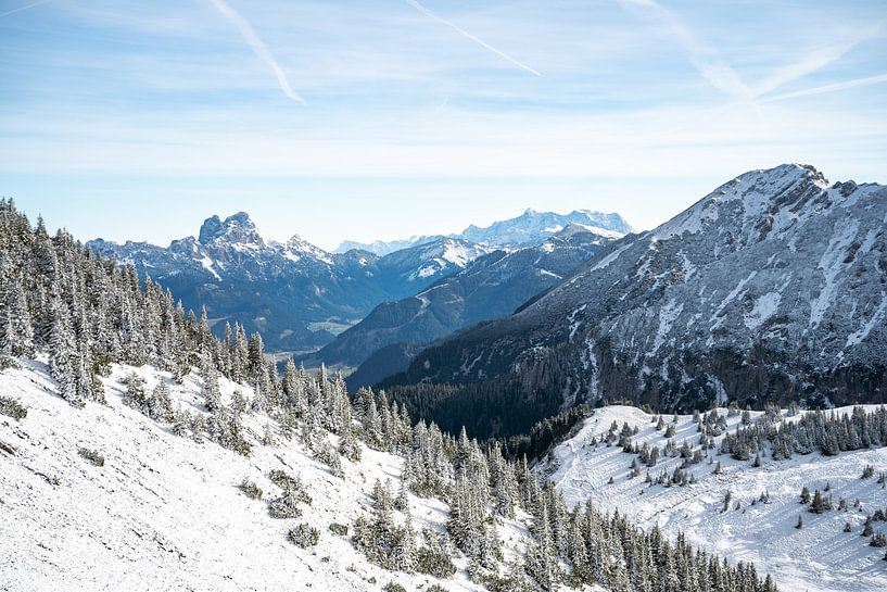 View of the Tannheim Mountains and the Zugspitze by Leo Schindzielorz