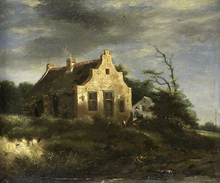 Farm in a wooded dune landscape, Jacob Isaacksz. van Ruisdael by Masterful Masters