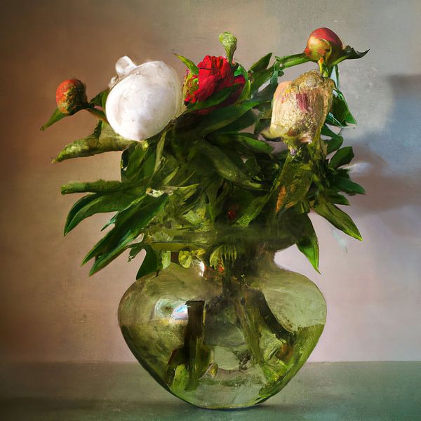 flower still life in vase by Jacco Hinke