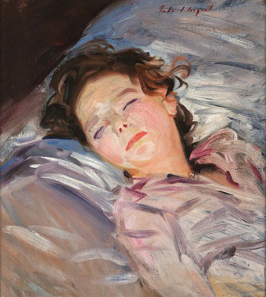 Kopf eines schlafenden Mädchens, John Singer Sargent von Meisterhafte Meister