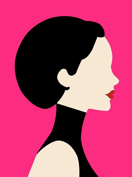 Frauenporträt in leuchtendem Rosa von Hilde Remerie Fotografie und digitale Kunst