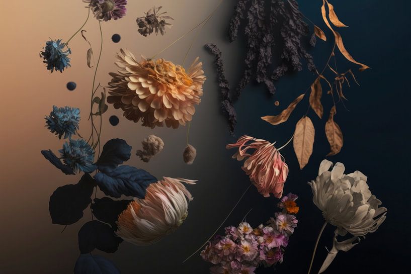 Zeitgenössische "schwebende Blumen" von Carla Van Iersel