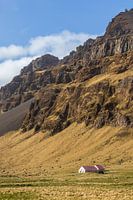 Bauernhaus am Fuße eines isländischen Riesen