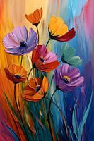 Peinture fleurs abstraites | Peinture fleurs abstraites | Peinture colorée