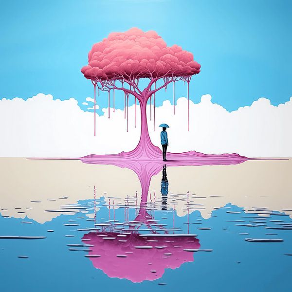 Rosa Baum Reflektion von Art Lovers