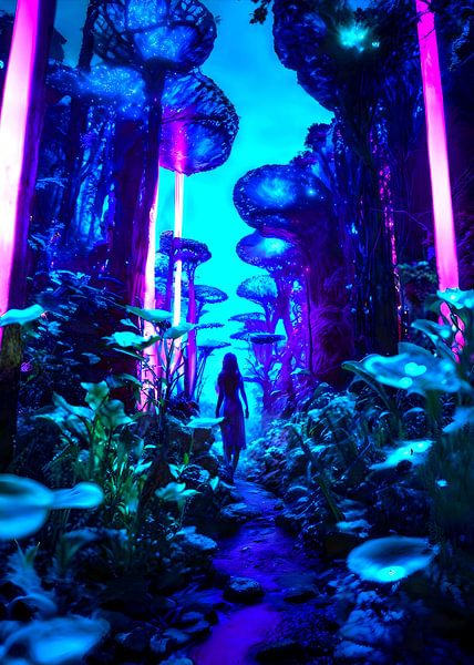 Frau der Dschungel blau von Kosan Can