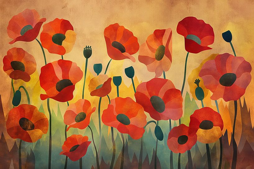 Rote Mohnblumen von Bert Nijholt