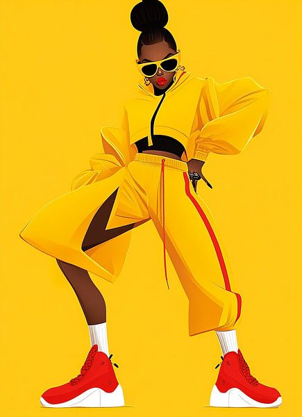 Golden Gloss | Tough Elegance in Yellow Pop-Art by Karina Brouwer