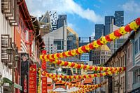 Le quartier chinois de Singapour et les gratte-ciel