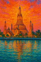 Bangkok - Wat Arun bei Sonnenuntergang