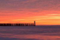 Plage du coucher de soleil à Domburg