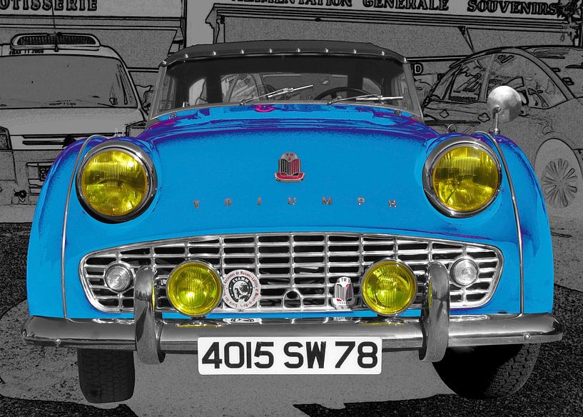 Triumph TR3 in blue von aRi F. Huber
