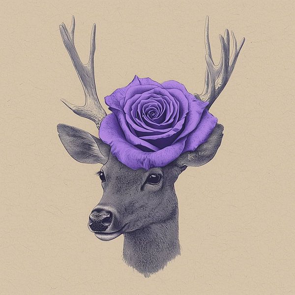 Le cerf fleuri par PixelMint.