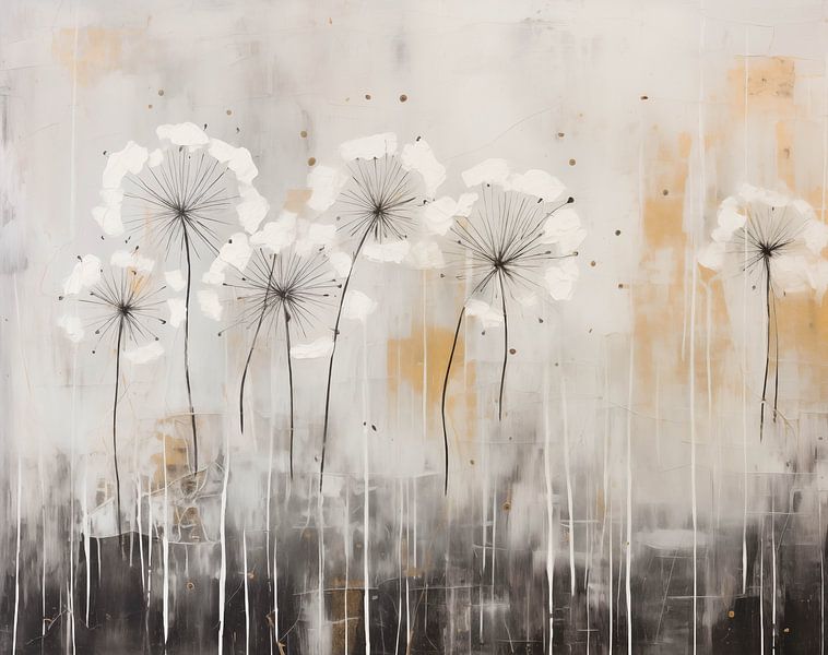 Blumenpracht vor dem Hintergrund der städtischen Zeit von Color Square