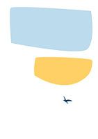 Freedom - graphic illustration with sky, light, bird