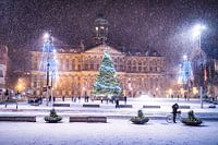 Winter on the Dam in Amsterdam