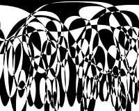 black and white digital art with round shapes