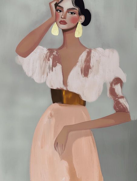 Fashionista, modern portrait by Carla Van Iersel