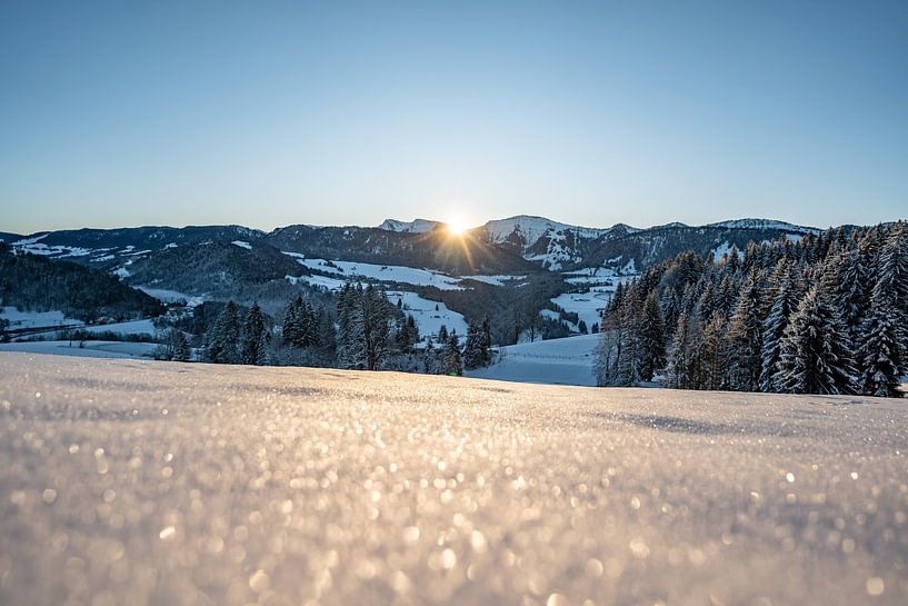 lever de soleil glacial à Oberstaufen avec vue sur Hochgrat et Steibis par Leo Schindzielorz