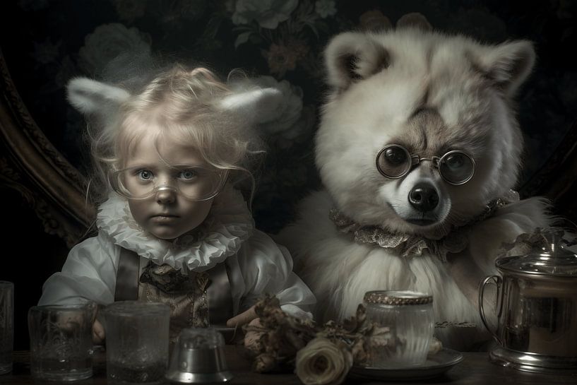 Two cute scientist in Baroque style by Karina Brouwer