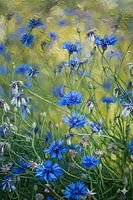 Korenbloem in het veld schilderij