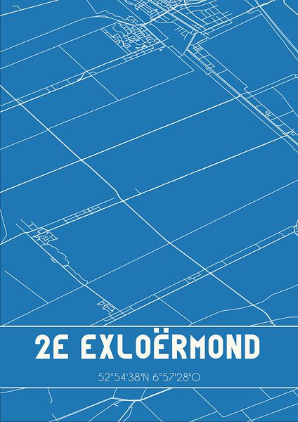 Plan d'ensemble | Carte | 2e Exloërmond (Drenthe) par Affiches de lieux