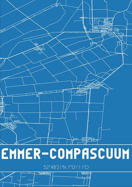 Blaupause | Karte | Emmer-Compascuum (Drenthe) von Ortsdrucke