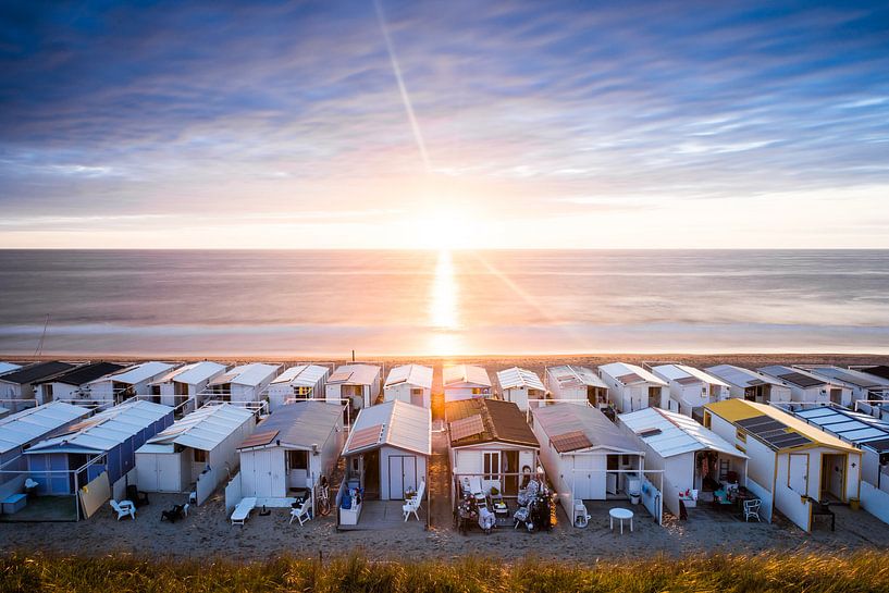 Maisons de plage à Zandvoort au coucher du soleil par Renzo Gerritsen