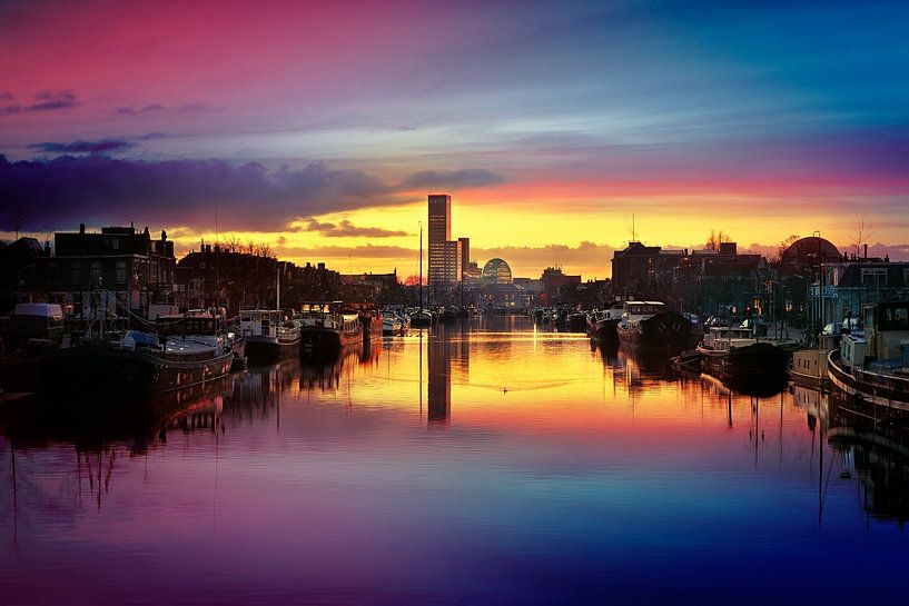 Canaux de Leeuwarden - Emmakade par Martin Rijpstra