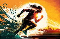 Unnachgiebiger Läufer auf dem Weg zum Sieg