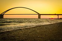 Fehmarnsund bridge, sunset