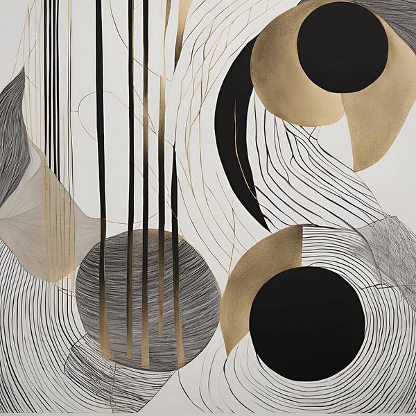 Abstrakter goldener Kreis von CanvasbyCaro