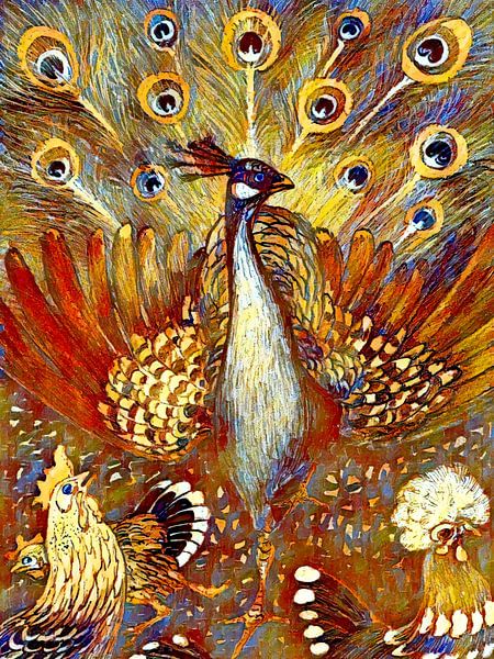 Paon Couleurs chaudes Édition spéciale par Mad Dog Art