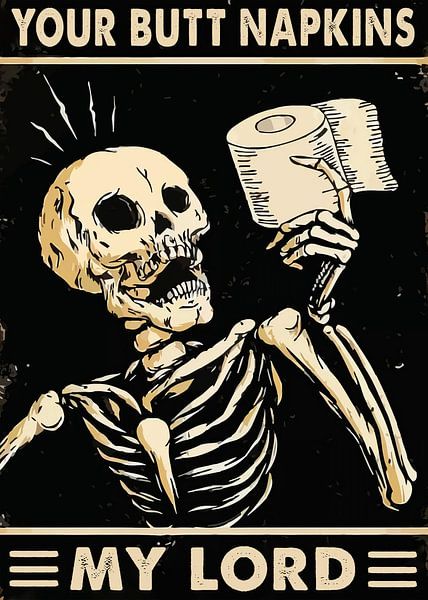 Your Butt Napkins My Lord Skull by Christopher Deitch