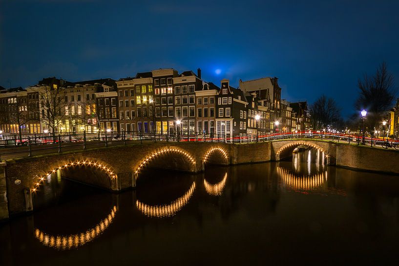 Amsterdam Keizersgracht in der Nacht von Chris Snoek