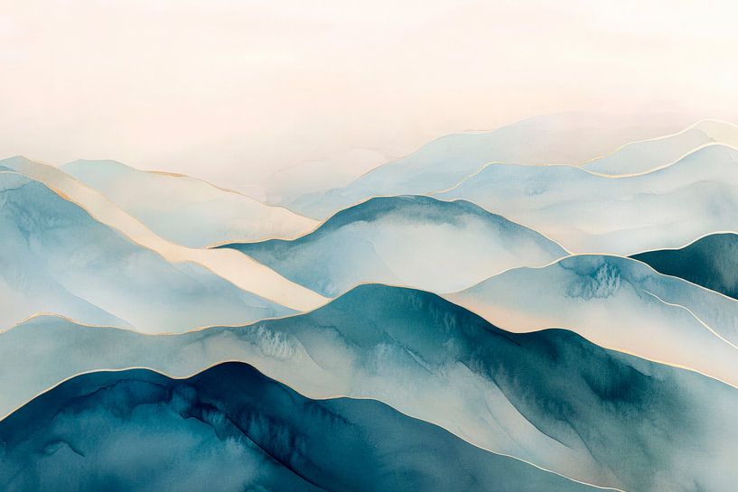 Douces collines dans une mer de brouillard par Poster Art Shop