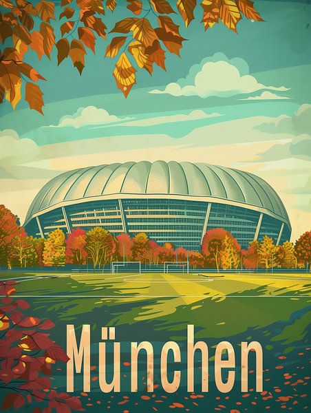 Munich Golden Leaves: Vintage Travel Poster by Travel Shop