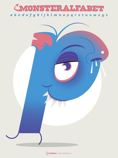 Monster alphabet letter P by Gilmar Pattipeilohy