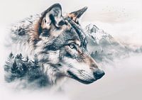 L'œil du loup dans les montagnes