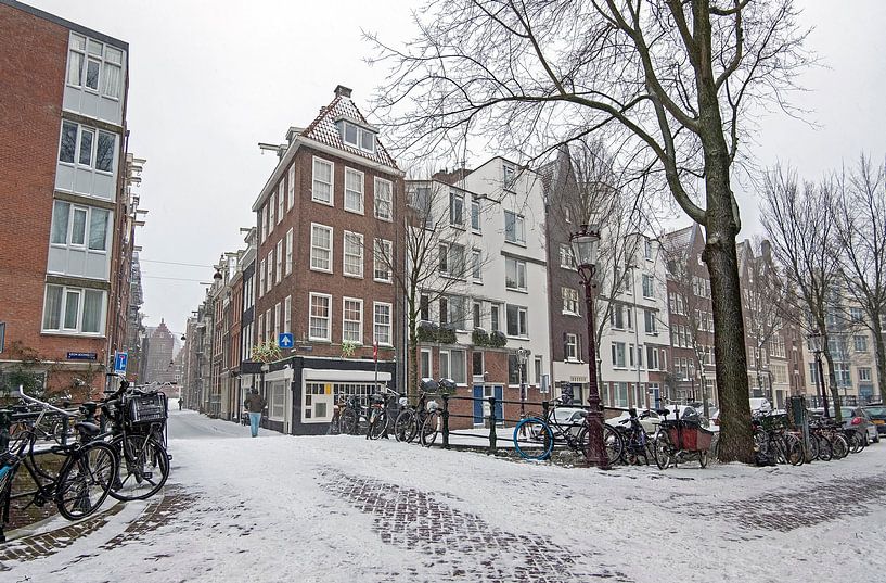 Verschneites Amsterdam in den Niederlanden von Eye on You