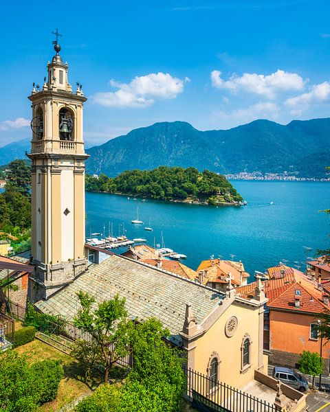 Lake Como, Sala Comacina bell tower from greenway trail. Italy, by Stefano Orazzini