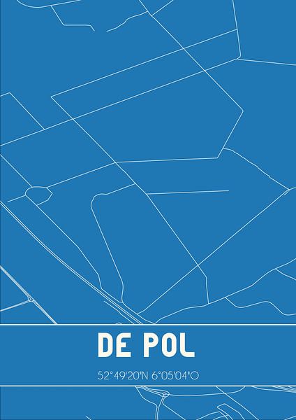 Blueprint | Carte | De Pol (Overijssel) par Affiches de lieux