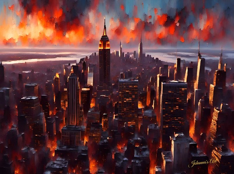 Empire State Building, USA bei Sonnenuntergang von Johannas Art Creations