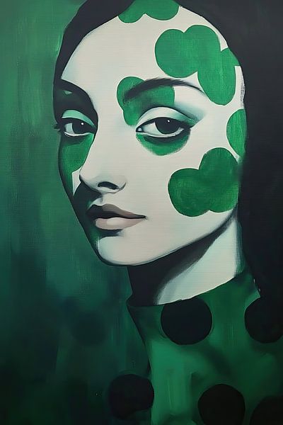 Portrait of woman with polka dots by Franka Poulain