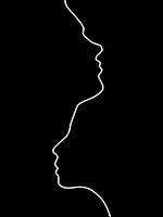 Twee gezichten, zwart