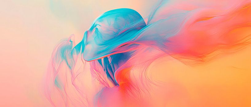 Farbige Rauchströme in der Luft von Poster Art Shop