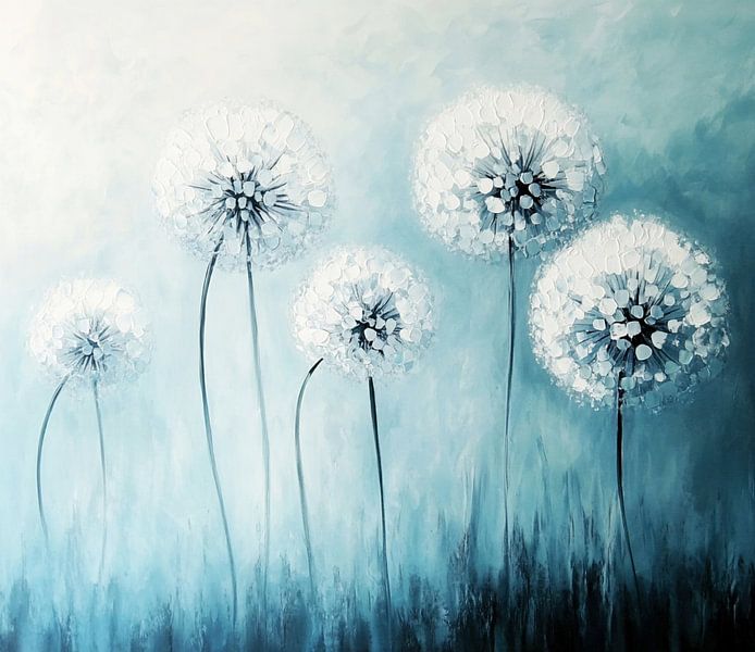 Rêves de pissenlits en bleu par Floral Abstractions